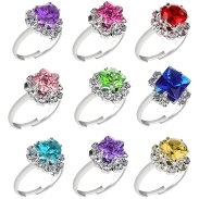 Metal Diamond Gem Rings